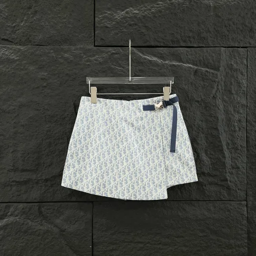 Kurzer Dior-Rock in Premiumqualität im blauen Monogramm-Stil