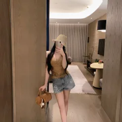 Luxuriöse Loewe-Shorts im Denim-Logo-Stil