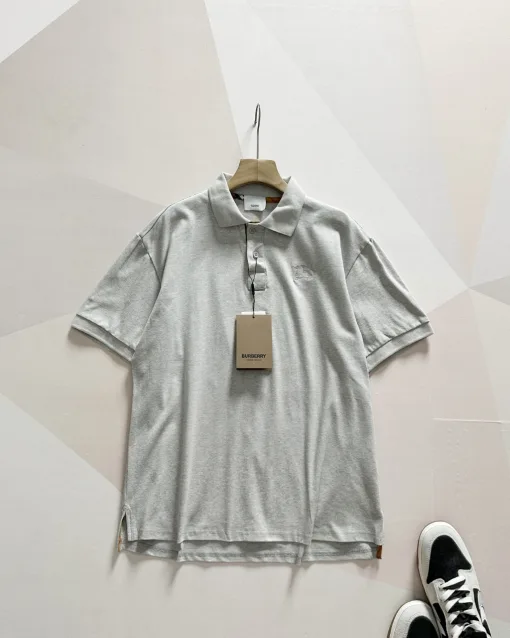 Luxus Burberry Kurzarm Schwarz Baumwolle Casual Style