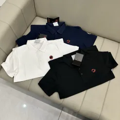 Bestseller Mammoth Poloshirt aus schwarzer Baumwolle mit Stickerei