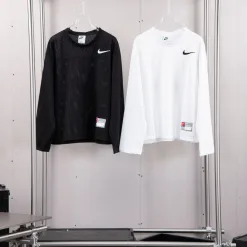 Premium Nike Langarmshirt Schwarz Baumwolle Klassisch Luxus