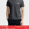 Hochwertige Fila Kurzarm-T-Shirts aus schwarzer Seide, Casual-Kollektion