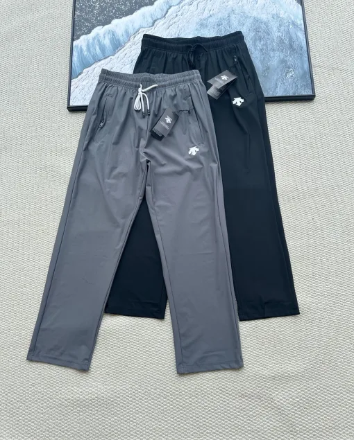 Hochwertige Descente Hose aus schwarzer Seide, klassische Kollektion