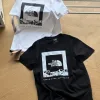 Luxus-Kollektion „The North Face“ mit kurzen Ärmeln und schwarzem Baumwolldruck