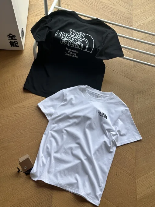 Premium Qualität The North Face Kurzarm Schwarz Baumwolle Druck Luxus