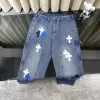 Bestseller Chrome Hearts Jeans Schwarze Leder Patchwork Kollektion