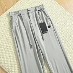 Premium Zegna Hose Grau Baumwolle Casual Luxury
