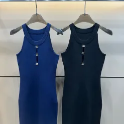 Hochwertige Celine Weste Blau Strick Luxus