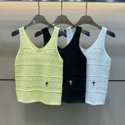 Bestseller Dior Weste Gelbe Strick-Stickerei-Kollektion