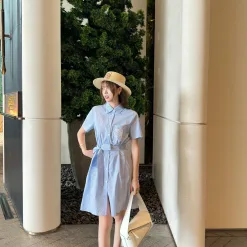Premium Loewe Hemd Blau Gestreift