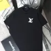 Bestseller Louis Vuitton Kurzarm Schwarz Logo Luxus