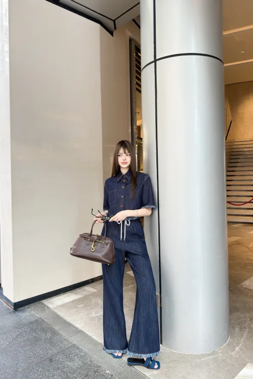 Bestseller Loewe T-Shirt Blue Denim Retro Style