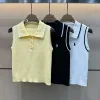 Bestseller Ralph Lauren Weste Gelb Strick Bestickte Kollektion