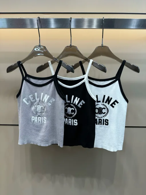 Meistverkaufte Hosenträger von Celine in Grau mit Stickerei