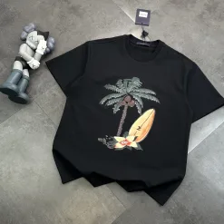 Premium Louis Vuitton Kurzarm Schwarz Klassischer Stil