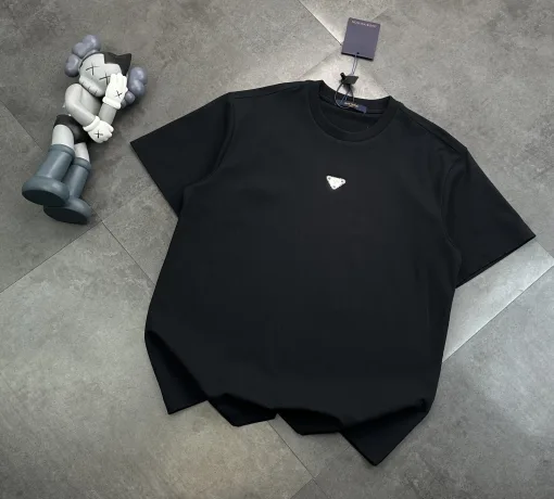 Premium Qualität Louis Vuitton Kurzarm Schwarz Logo Luxus
