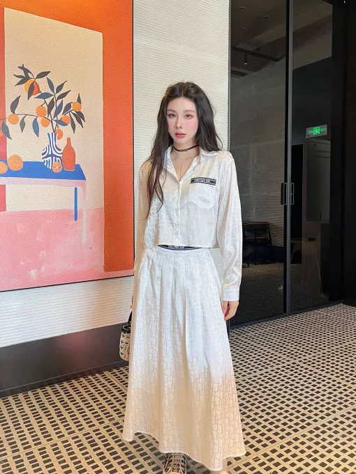 Luxus-Dior-Rock im schwarzen Jacquard-Stil