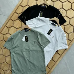 Luxus Ralph Lauren Kurzarm-T-Shirts Weiß Baumwolle Classic Luxury