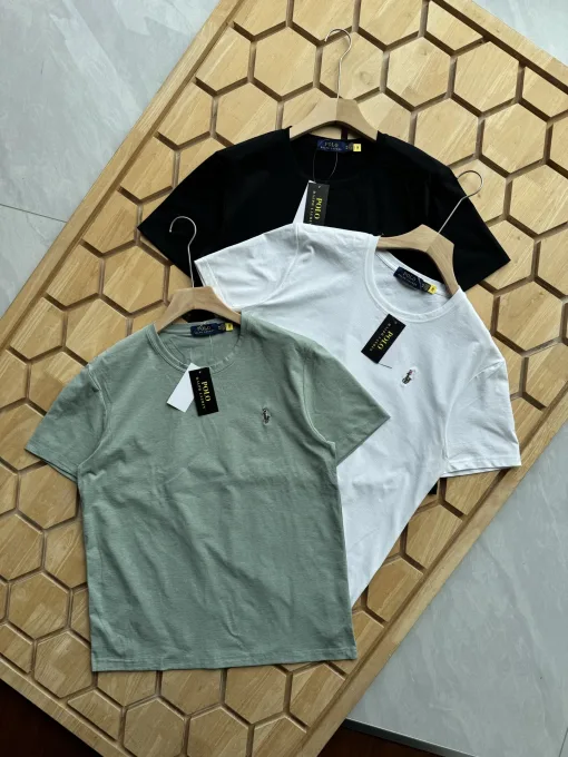 Luxus Ralph Lauren Kurzarm-T-Shirts Weiß Baumwolle Classic Luxury