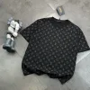 Premium Qualität Louis Vuitton Kurzarm Schwarz Baumwolle Druck Luxus