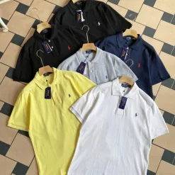 Hochwertiges Ralph Lauren Kurzarm-Shirt aus schwarzer Baumwolle, klassische Kollektion