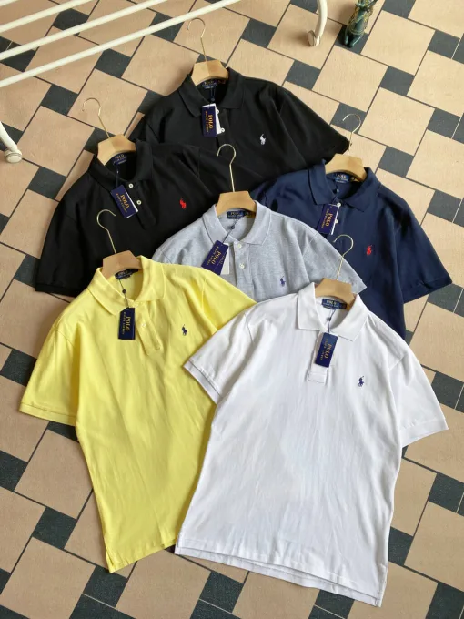 Hochwertiges Ralph Lauren Kurzarm-Shirt aus schwarzer Baumwolle, klassische Kollektion