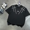 Luxus Prada Kurzarm Schwarz Baumwolle Logo Luxus