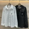 Luxus-Dior-Hemd im weißen bestickten Stil