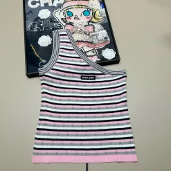 Premium Qualität Miu Miu Weste Rosa Strick Logo Luxus