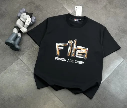 Hochwertiges Fila Kurzarmshirt Schwarz Logo Luxus