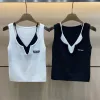 Premium Miu Miu Weste Weiß Strick Logo Luxus