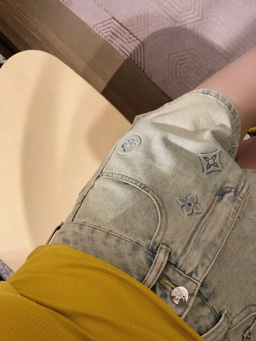 Luxus Louis Vuitton Shorts Blue Denim Washed Luxury