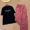 Luxus Balmain Kurzarm Strass Luxus