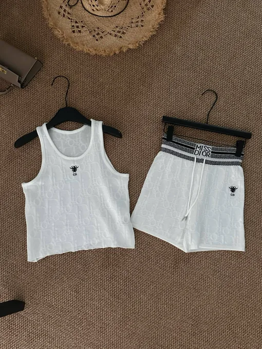 Hochwertige Dior Shorts aus schwarzer Strick- und Stickereikollektion