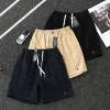 Hochwertige Ralph Lauren Shorts aus schwarzer Baumwolle mit Stickerei