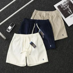 Premium Ralph Lauren Shorts, Marineblau, Baumwolle, bestickt