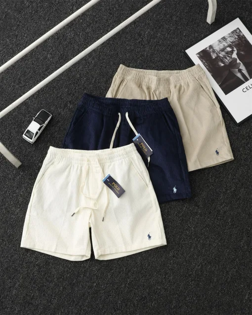Premium Ralph Lauren Shorts, Marineblau, Baumwolle, bestickt