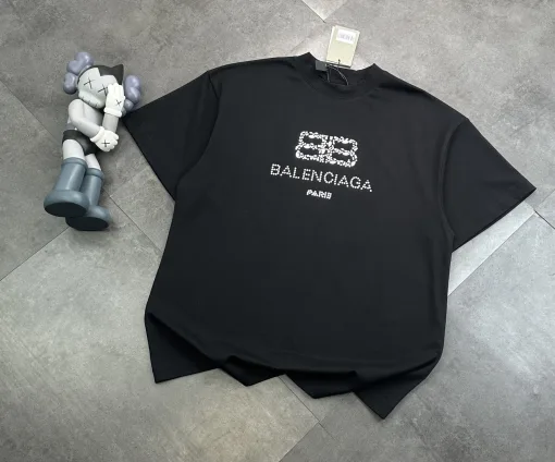 Bestseller Balenciaga Kurzarm Schwarz Strass Stil
