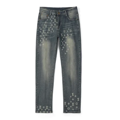 Luxus Louis Vuitton Jeans Leder gewaschen Luxus