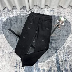 Hochwertige Gucci-Hose aus schwarzer Baumwolle, klassischer Luxus