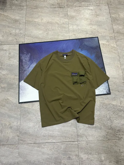 Premium Qualität Patagonia Kurzarm Schwarz Seide Casual Kollektion
