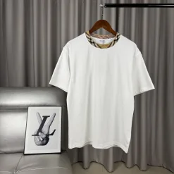 Luxus Burberry Kurzarm Weiß Baumwolle Solid Style