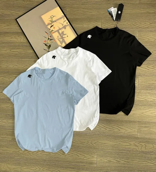 Luxury Descente Kurzarm Schwarz Baumwolle Luxus