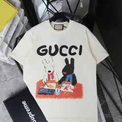 Premium Gucci Kurzarm Beige Print Luxus