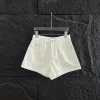 Premium Dior Shorts Weißer Denim Bestickter Luxus