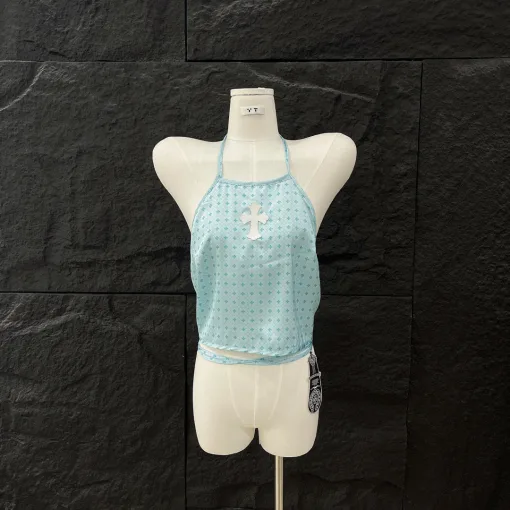 Premium Qualität Chrome Hearts Hosenträger Blaue Lederkollektion