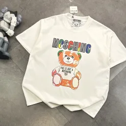 Bestseller Moschino Kurzarm Schwarz Baumwolle Elegante Kollektion