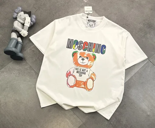 Bestseller Moschino Kurzarm Schwarz Baumwolle Elegante Kollektion