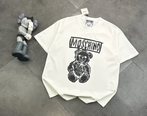 Hochwertige Moschino Kurzarm Schwarz Baumwolle Elegante Kollektion