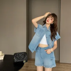 Hochwertige Dior Shorts Blue Denim Jacquard Kollektion